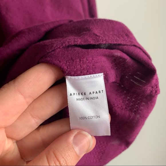 APIECE APART Purple Peasant Blouse Top Long Sleeve - Picture 5 of 10